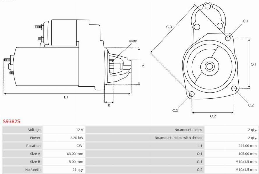 AS-PL S9382S - Démarreur www.parts5.com