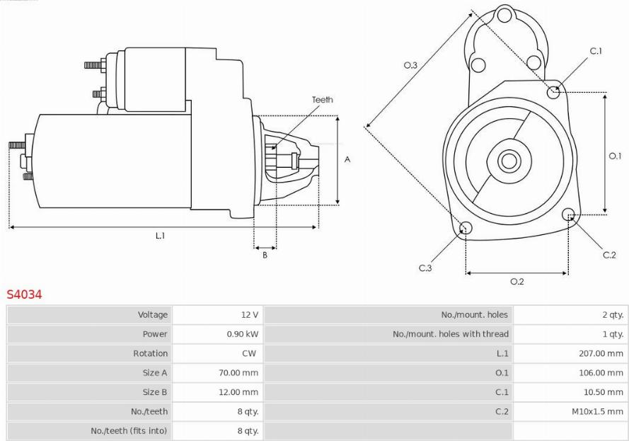 AS-PL S4034 - Starter www.parts5.com