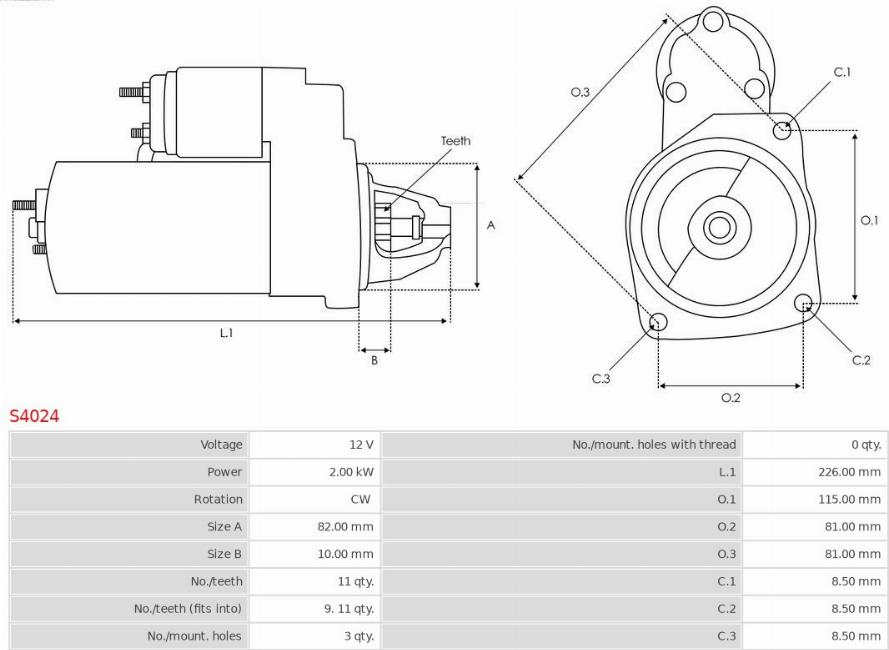 AS-PL S4024 - Starter parts5.com