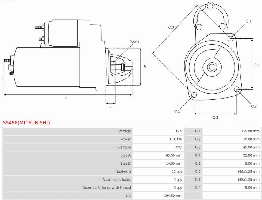 AS-PL S5496(MITSUBISHI) - Zaganjalnik www.parts5.com