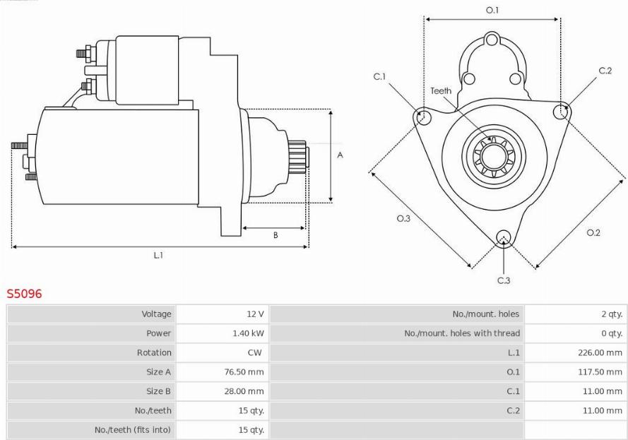 AS-PL S5096 - Motor de arranque www.parts5.com