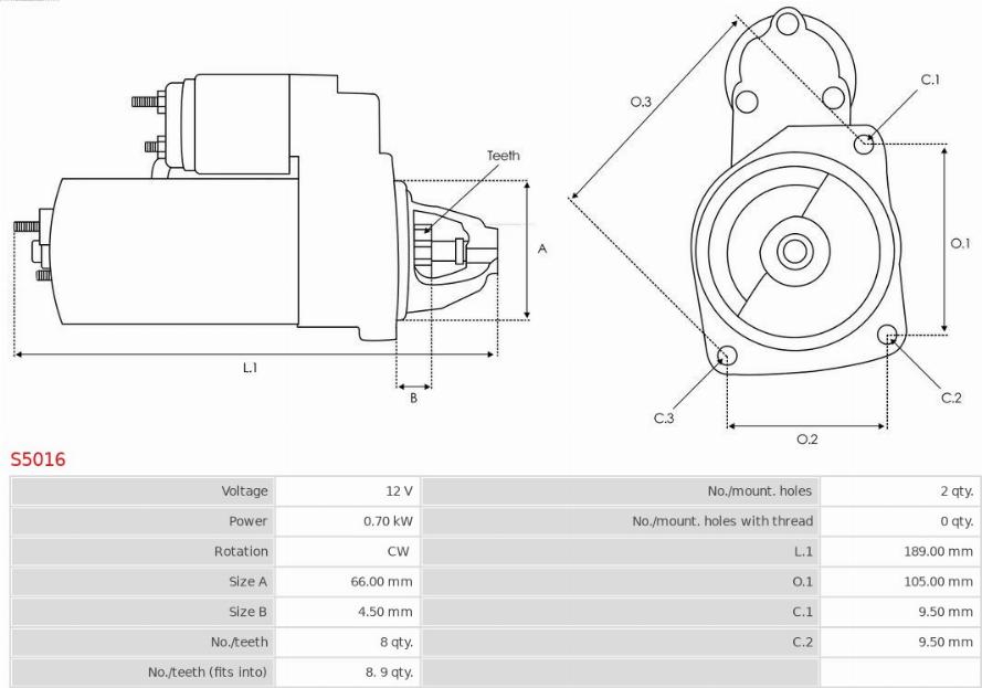 AS-PL S5016 - Starter www.parts5.com