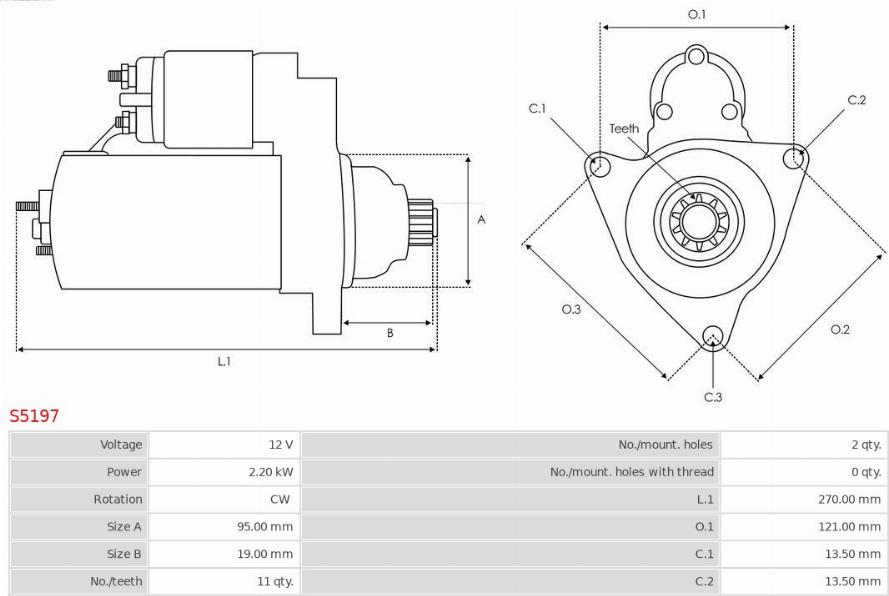 AS-PL S5197 - Starter www.parts5.com