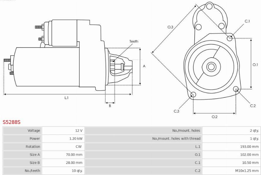 AS-PL S5288S - Starter www.parts5.com