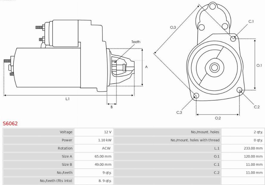 AS-PL S6062 - Starter www.parts5.com