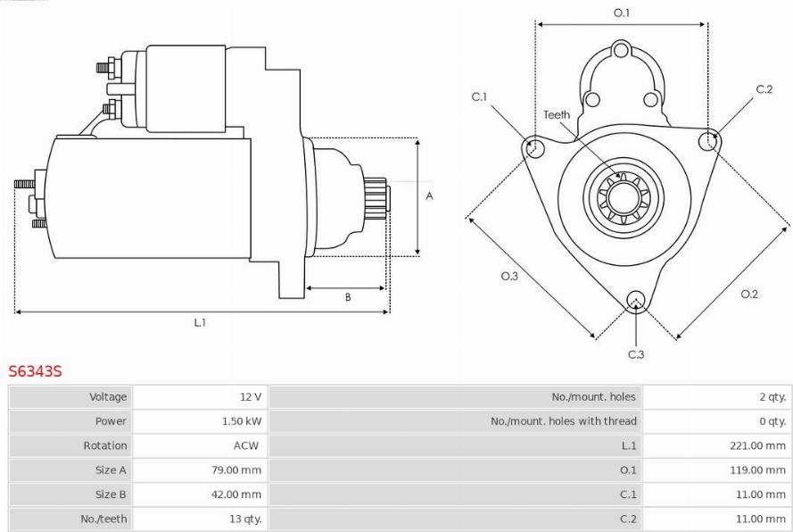 AS-PL S6343S - Starter www.parts5.com