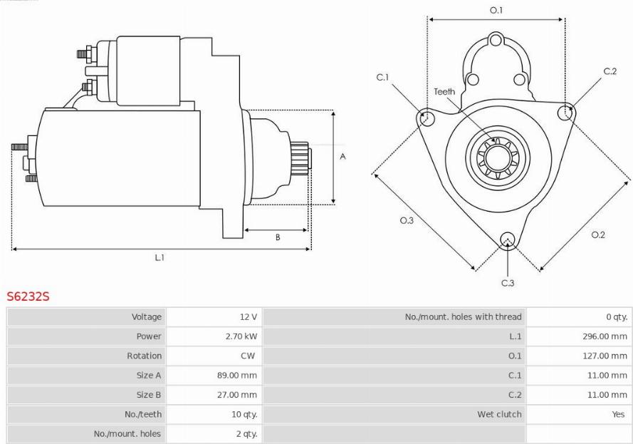 AS-PL S6232S - Starter www.parts5.com