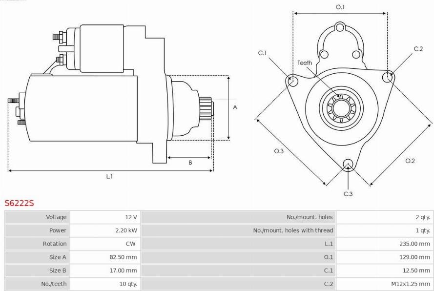 AS-PL S6222S - Starter www.parts5.com