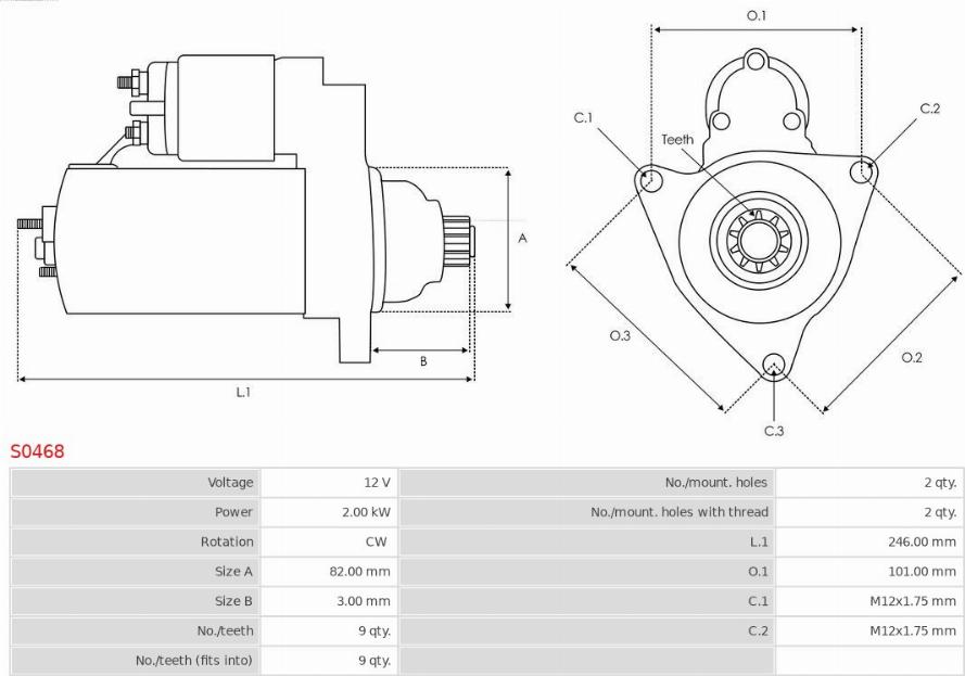 AS-PL S0468 - Μίζα www.parts5.com