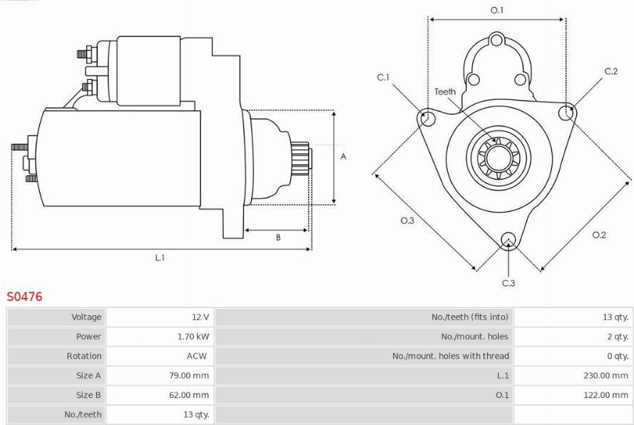 AS-PL S0476 - Démarreur www.parts5.com