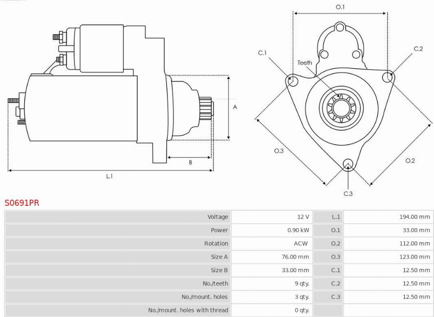 AS-PL S0691PR - Starter www.parts5.com