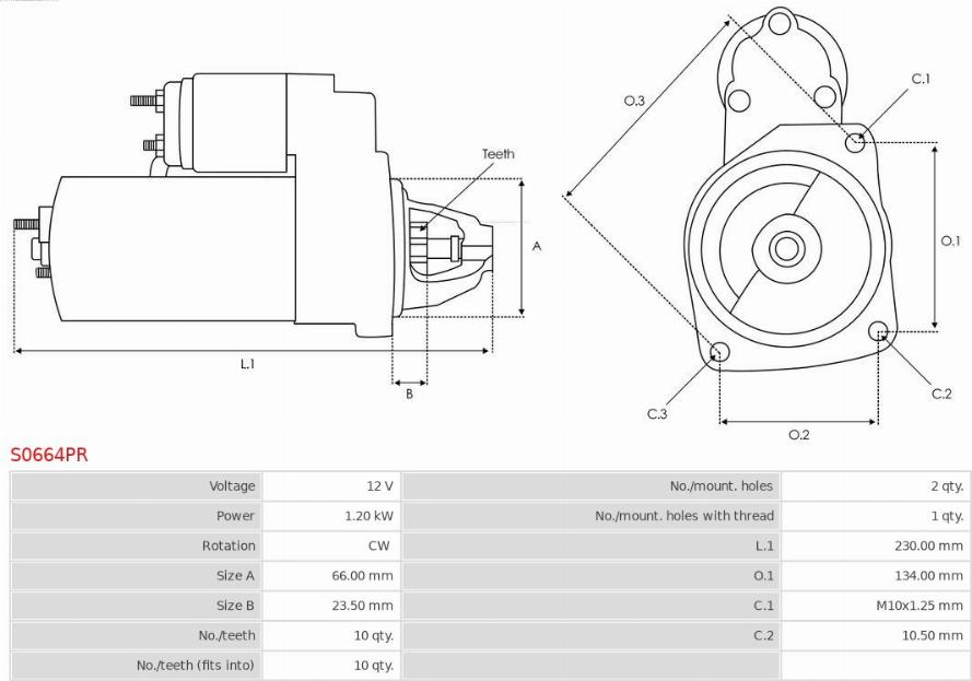 AS-PL S0664PR - Zaganjalnik www.parts5.com