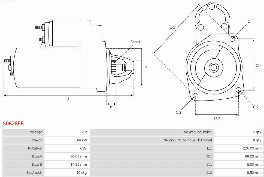 AS-PL S0626PR - Żtartér www.parts5.com