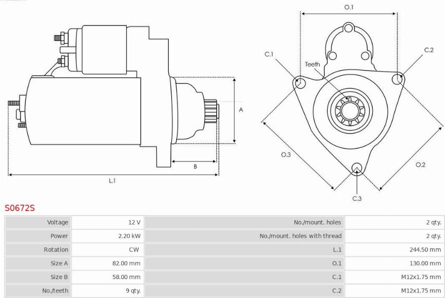 AS-PL S0672S - Starter www.parts5.com