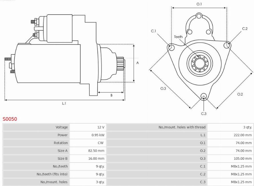 AS-PL S0050 - Стартер www.parts5.com