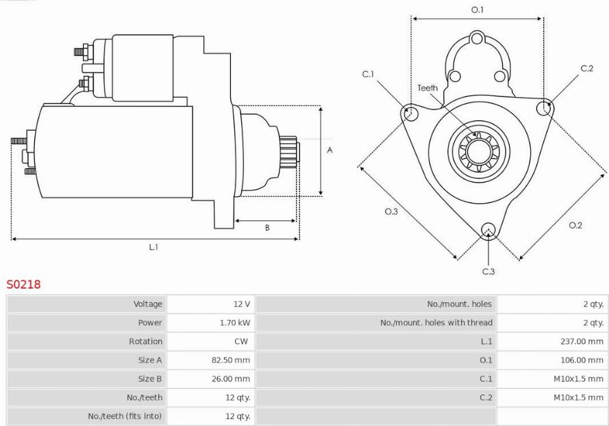 AS-PL S0218 - Démarreur www.parts5.com