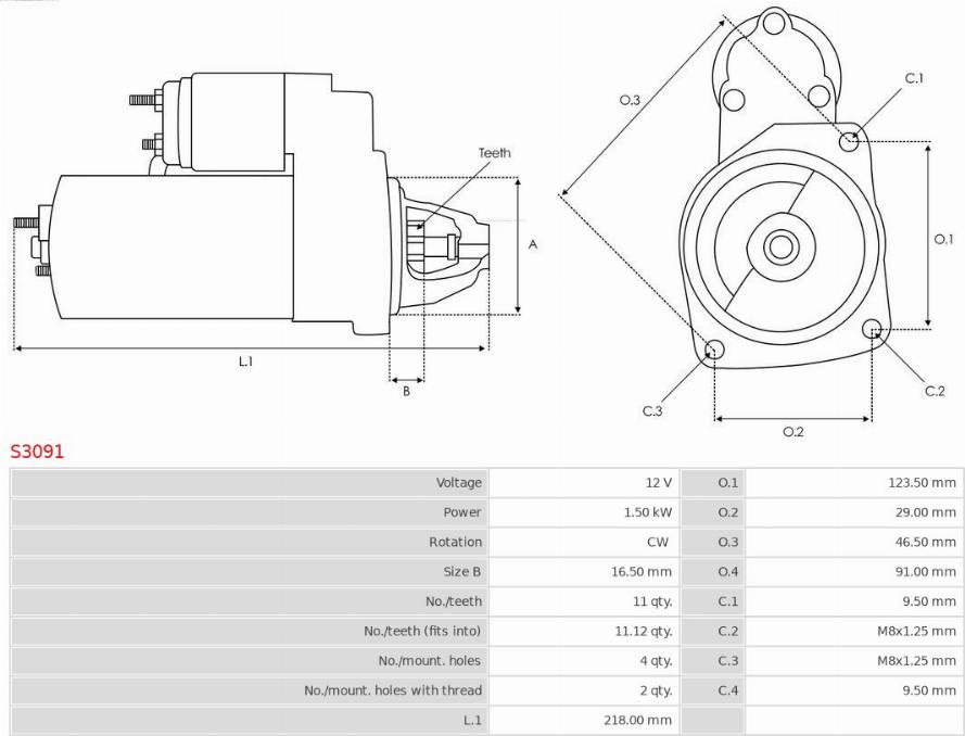 AS-PL S3091 - Starter www.parts5.com