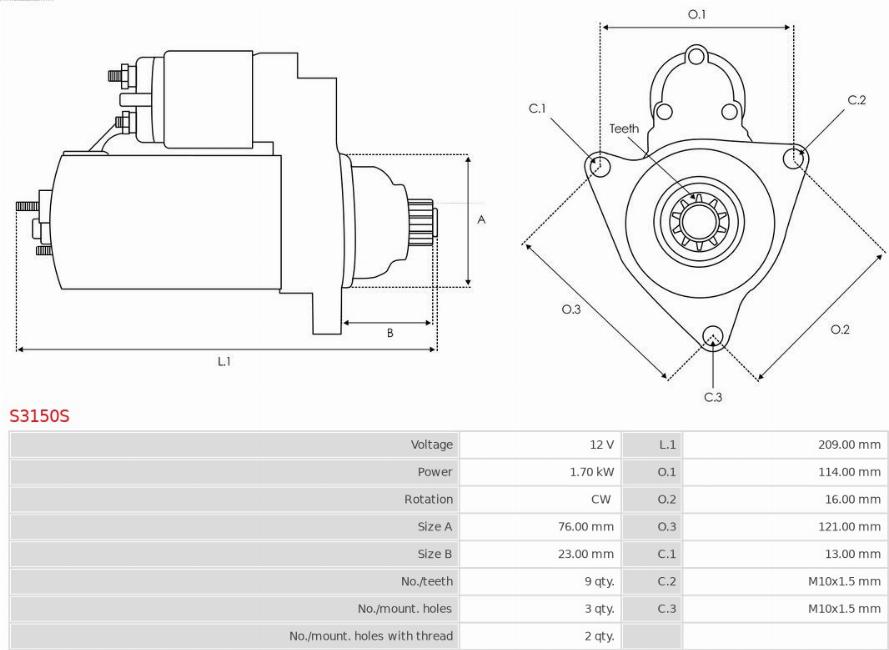 AS-PL S3150S - Starter www.parts5.com