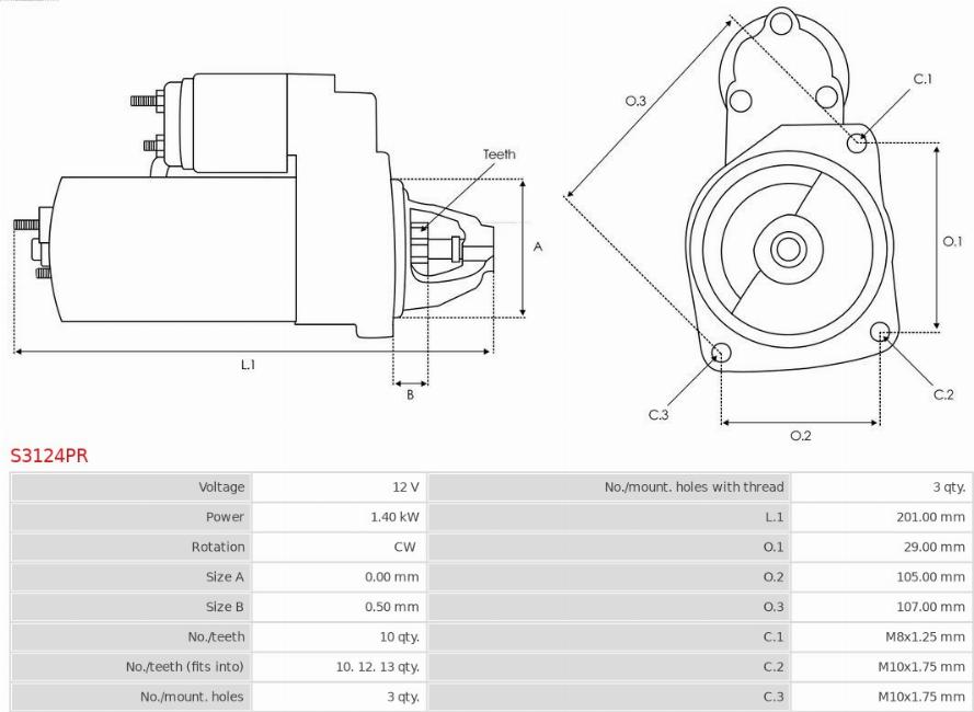 AS-PL S3124PR - Démarreur www.parts5.com