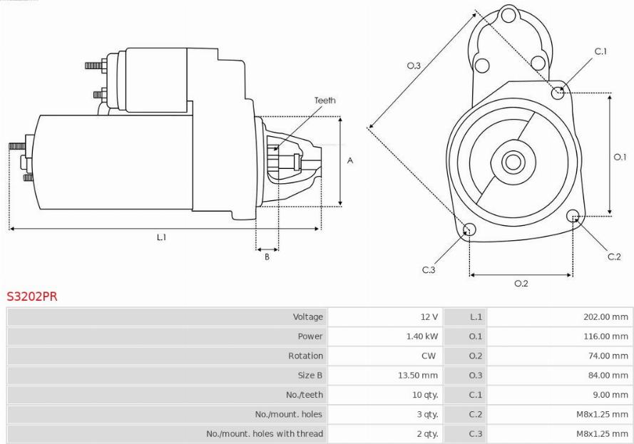 AS-PL S3202PR - Starter www.parts5.com