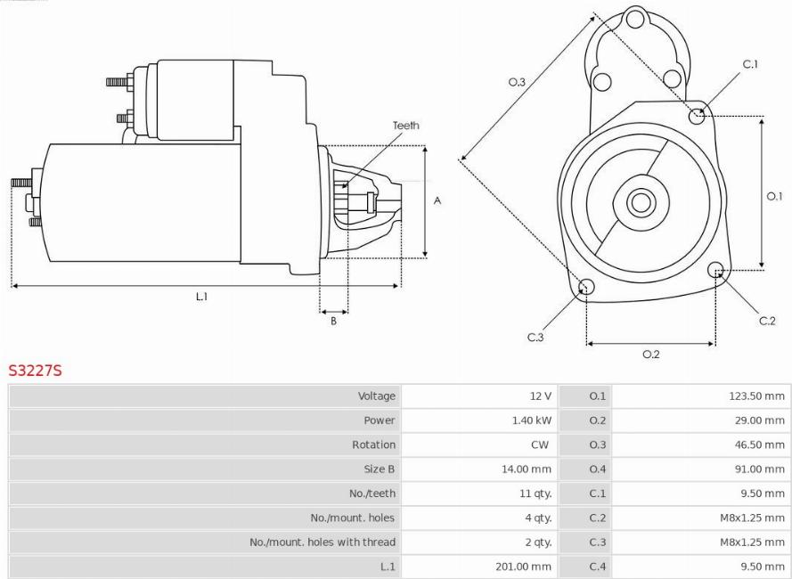 AS-PL S3227S - Стартер www.parts5.com