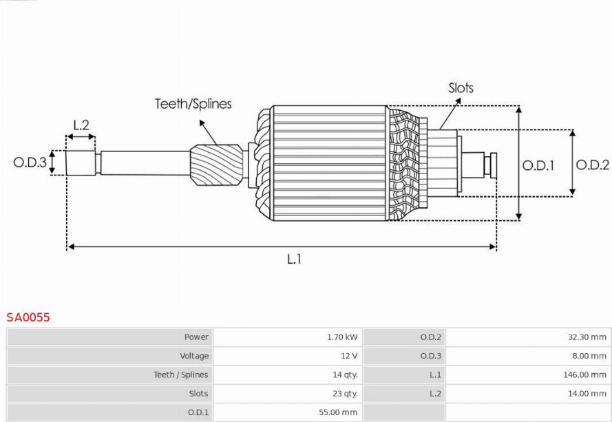 AS-PL SA0055 - Ρότορας, μίζα www.parts5.com