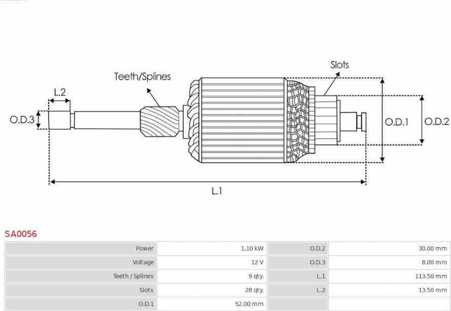 AS-PL SA0056 - Rotor, zaganjalnik www.parts5.com