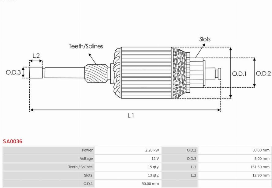 AS-PL SA0036 - Kotva, startér www.parts5.com