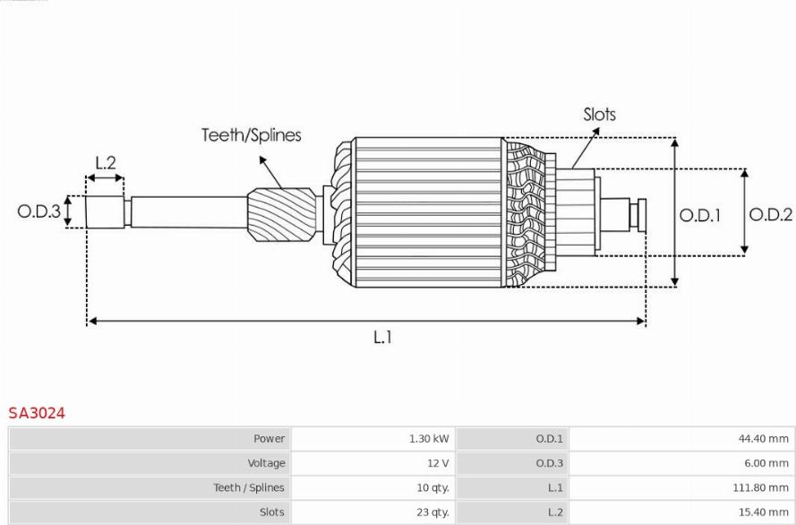 AS-PL SA3024 - Armature, starter www.parts5.com