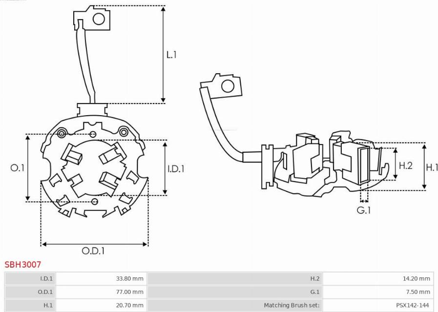 AS-PL SBH3007 - Držák, uhlíkové kartáče www.parts5.com