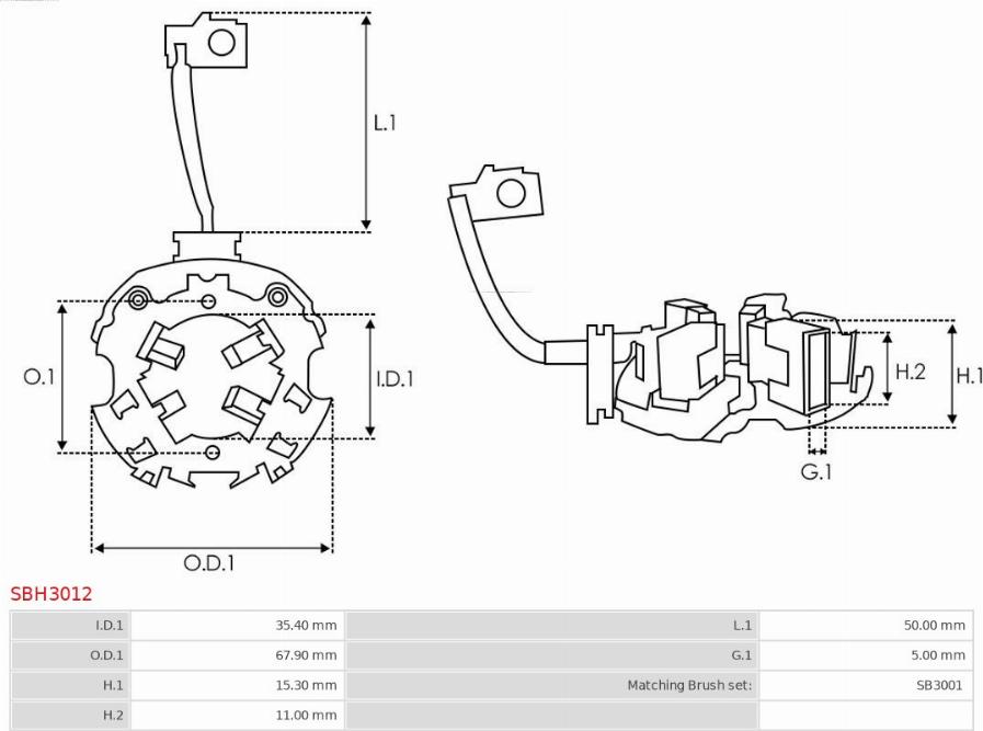 AS-PL SBH3012 - Suport perii www.parts5.com