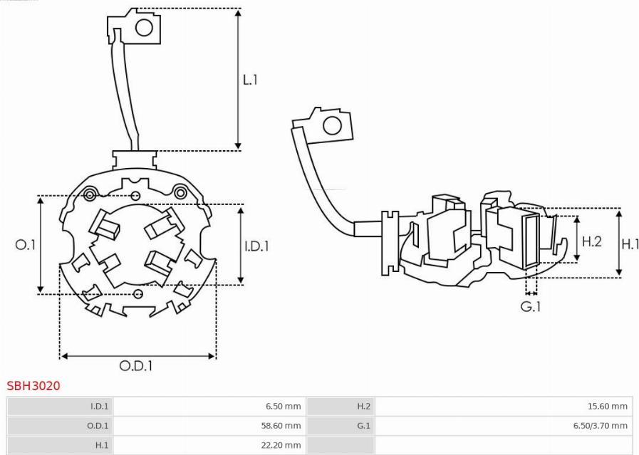 AS-PL SBH3020 - Drzalo, oglene scetke www.parts5.com