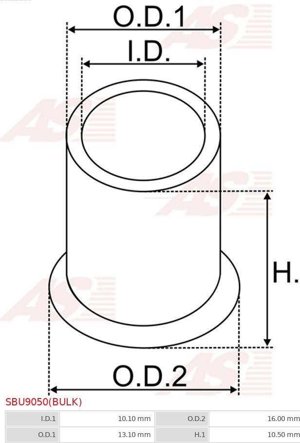 AS-PL SBU9050(BULK) - Manguito, árbol del estárter www.parts5.com