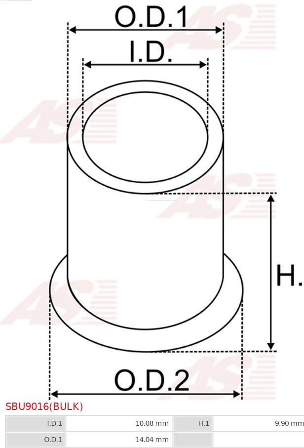 AS-PL SBU9016(BULK) - Douille, arbre de démarreur www.parts5.com