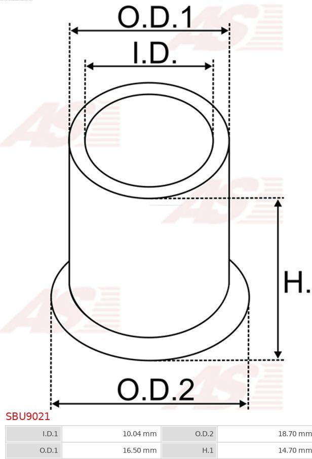 AS-PL SBU9021 - Pouzdro, hřídel startéru www.parts5.com