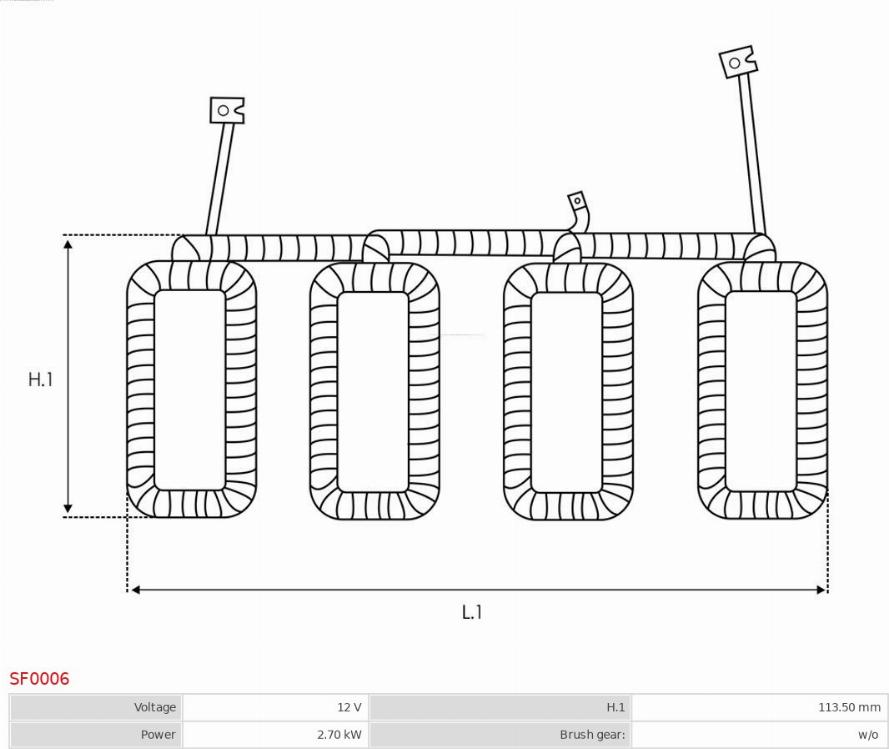 AS-PL SF0006 - Περιέλιξη διέγερσης, μίζα www.parts5.com