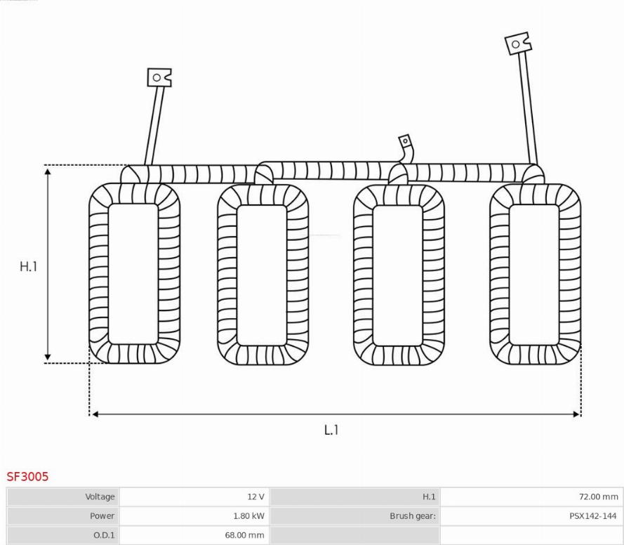 AS-PL SF3005 - Devanado de excitación, motor de arranque parts5.com