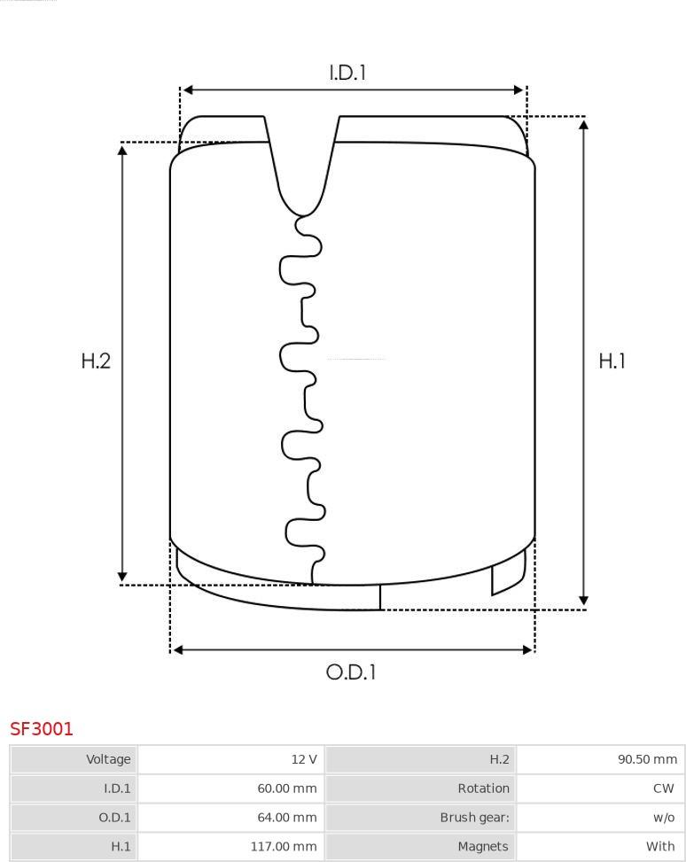 AS-PL SF3001 - Bobina cuplaj, demaror www.parts5.com