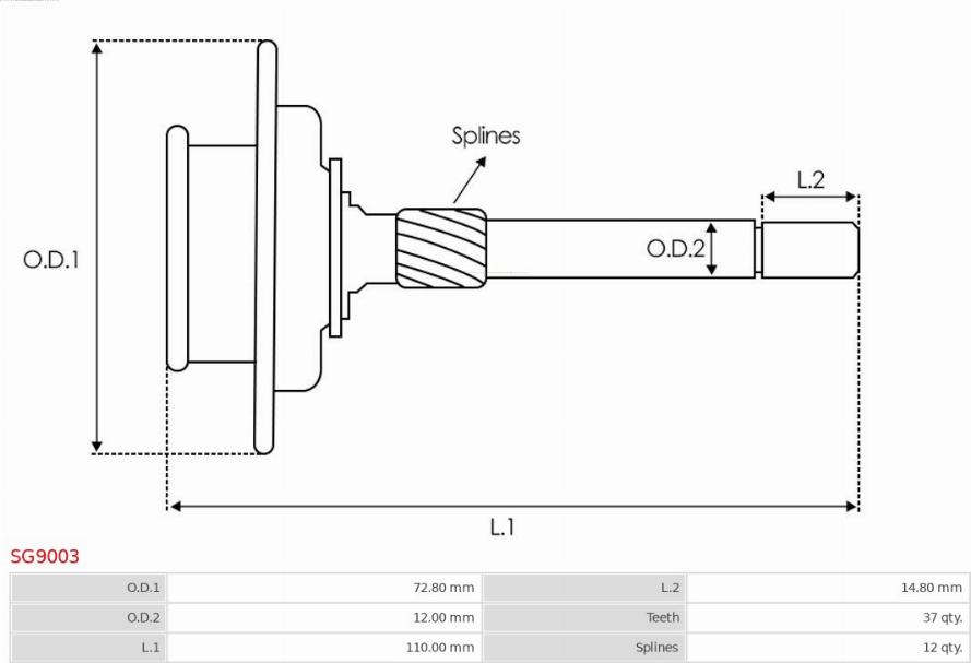 AS-PL SG9003 - Kit de réparation, engrenage planétaire-démarreur www.parts5.com