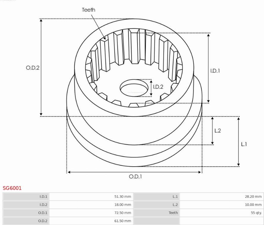 AS-PL SG6001 - Repair Kit, starter www.parts5.com