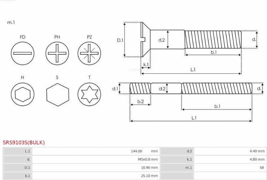 AS-PL SRS9103S(BULK) - Kit de reparación, alternador www.parts5.com