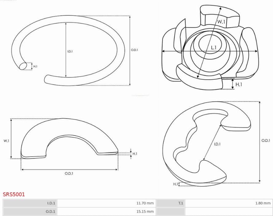 AS-PL SRS5001 - Opravná sada pre żtartér www.parts5.com