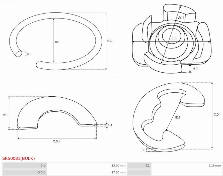 AS-PL SRS0081(BULK) - Kit de reparación, motor de arranque www.parts5.com