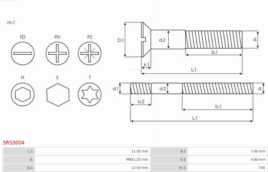 AS-PL SRS3004 - Javítókészlet, generátor www.parts5.com