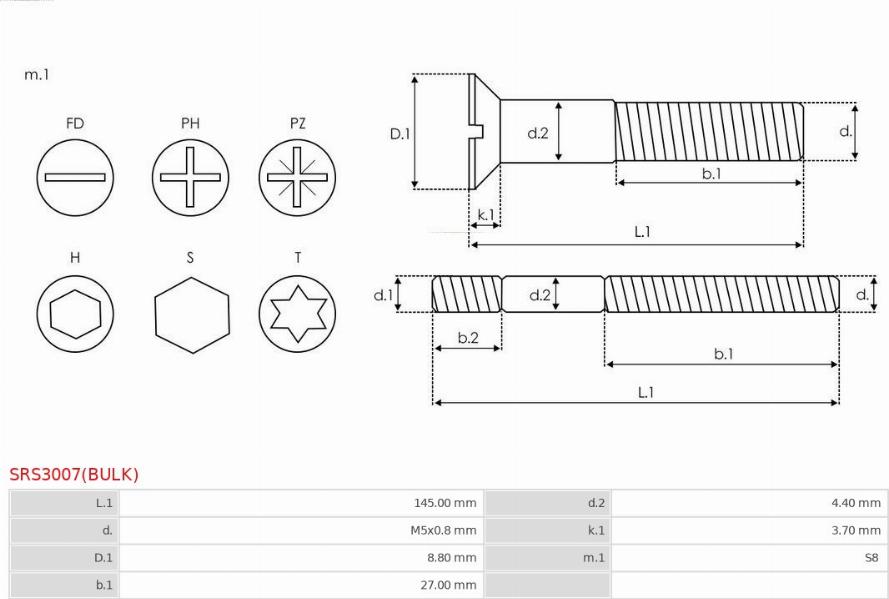 AS-PL SRS3007(BULK) - Repair Kit, alternator www.parts5.com