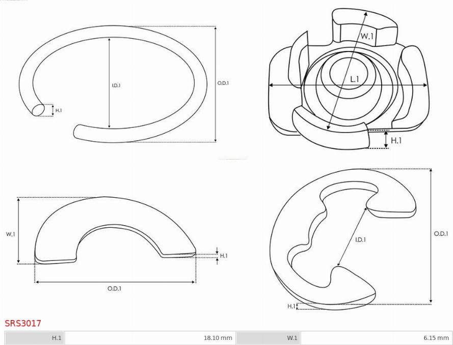 AS-PL SRS3017 - Repair Kit, starter www.parts5.com