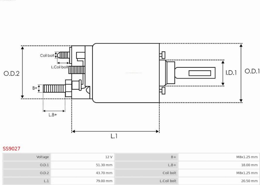 AS-PL SS9027 - Solenoid Switch, starter www.parts5.com