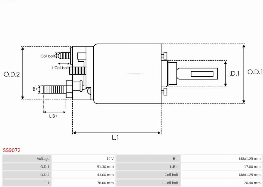 AS-PL SS9072 - Solenoid Switch, starter www.parts5.com