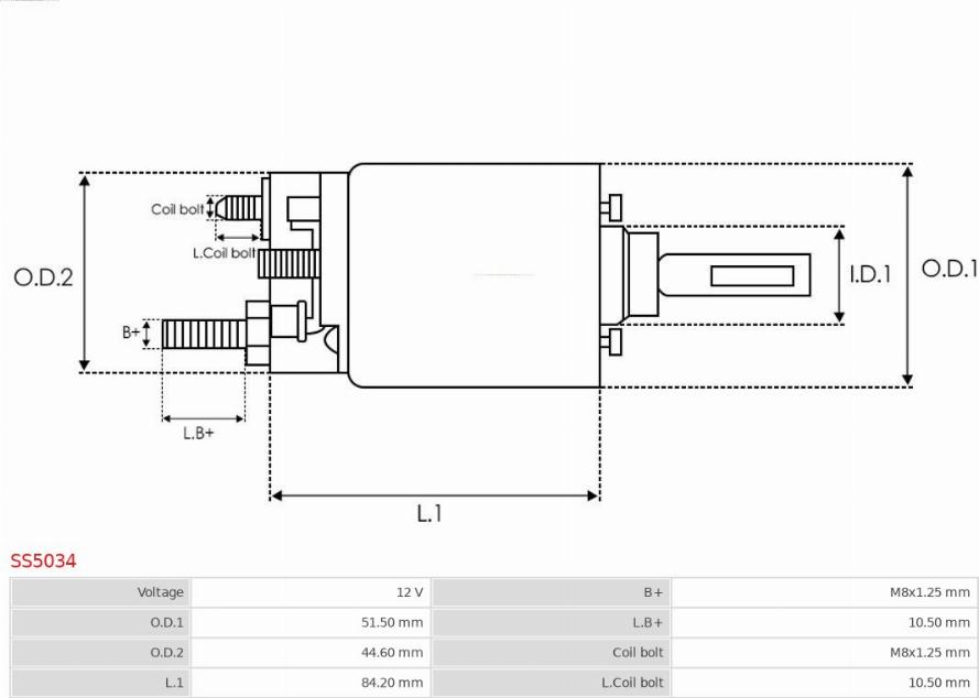 AS-PL SS5034 - Solenoid Switch, starter www.parts5.com