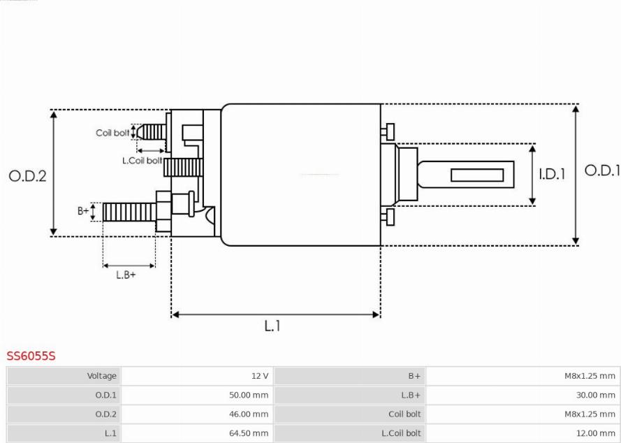 AS-PL SS6055S - Solenoid, electromotor www.parts5.com